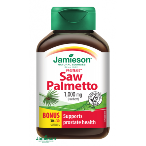 JAMIESON Prostease™ Saw Palmetto - Экстракт серенои 125 мг для простаты, 60 капсул